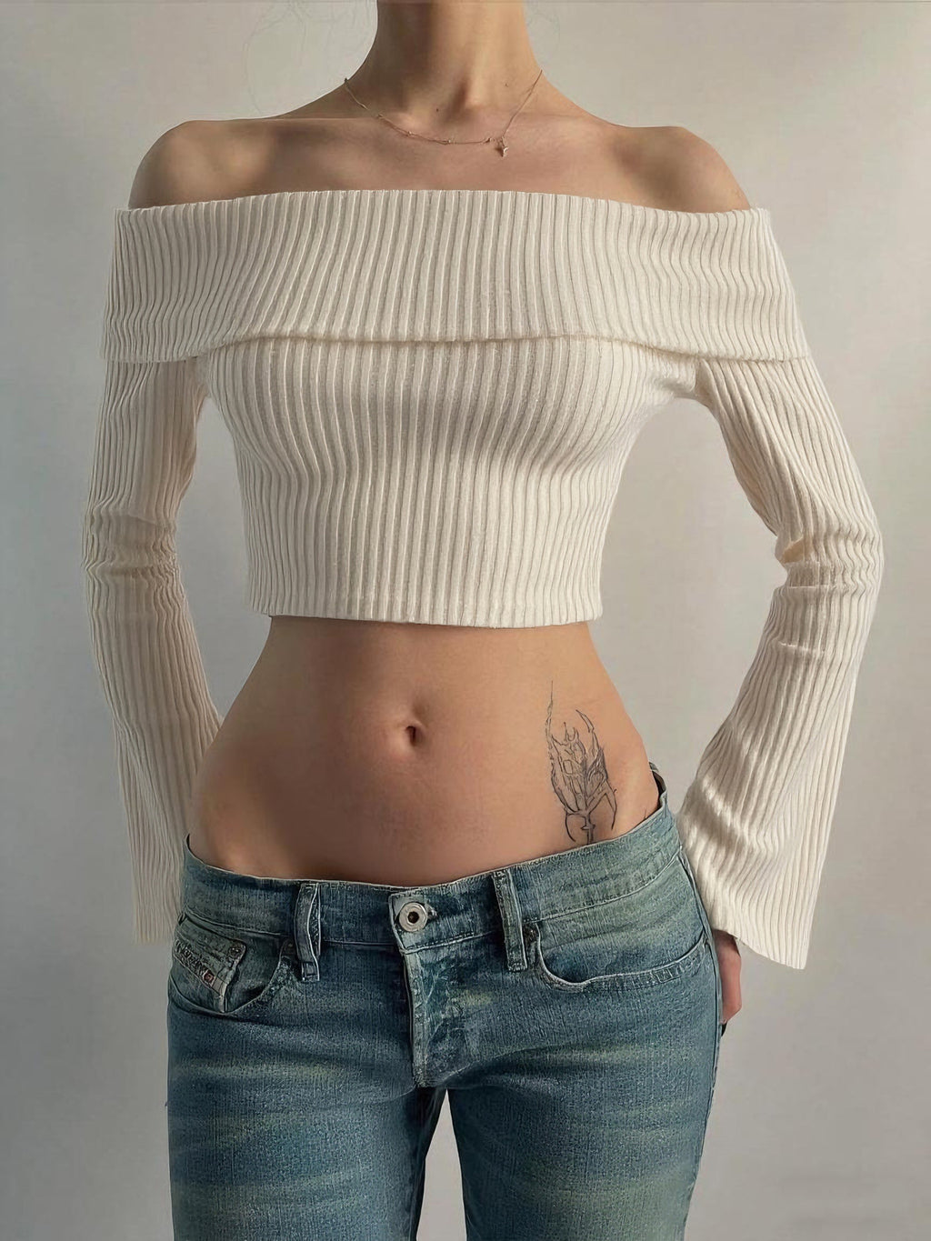 Top Off-Shoulder Manga Larga | Fit Slim