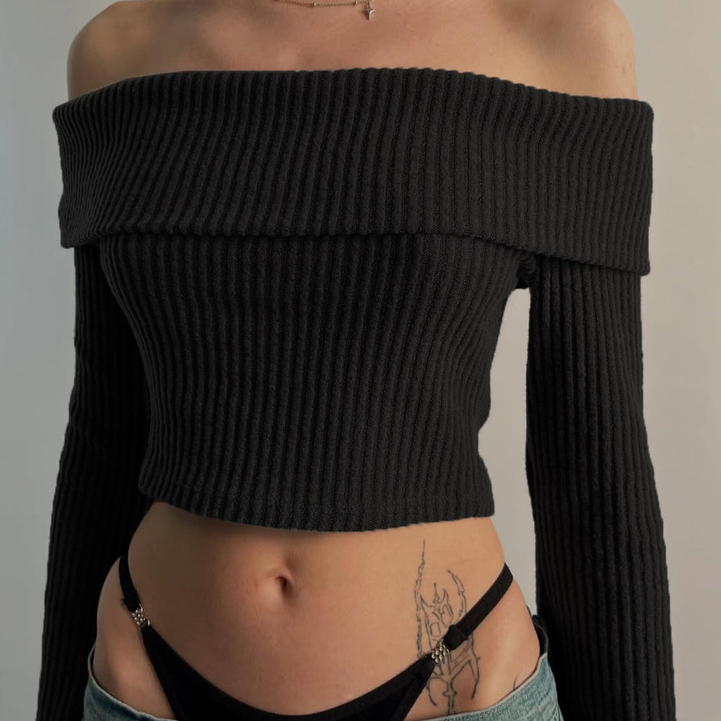 Top Off-Shoulder Manga Larga | Fit Slim