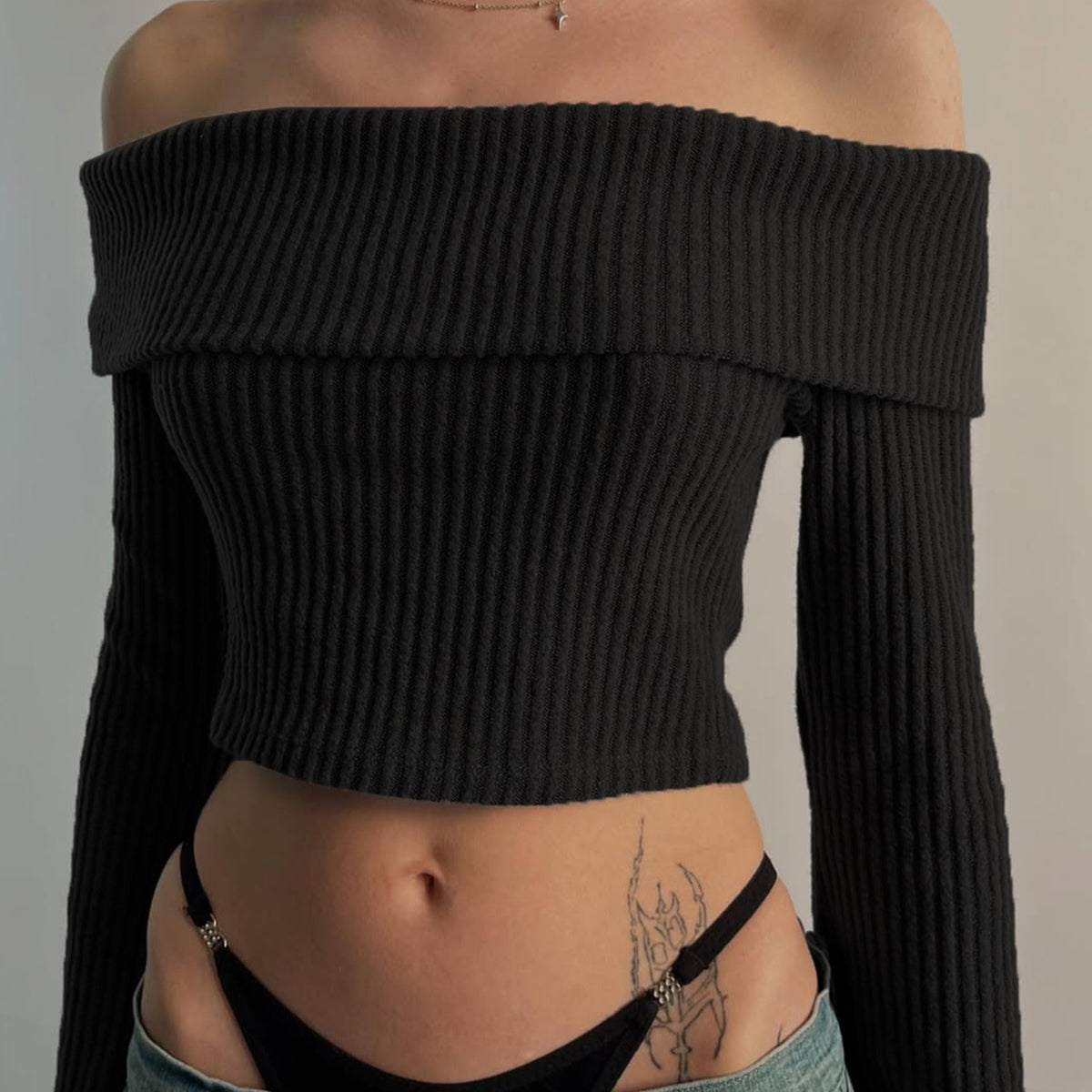 Top Off-Shoulder Manga Larga | Fit Slim