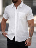 Camisa Blanca de Algodón para Hombre | Manga Corta