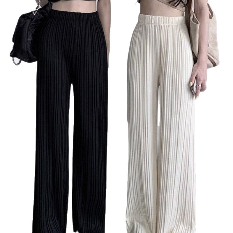 Pantalón Palazzo Plisado de Cintura Alta | Negro o Blanco