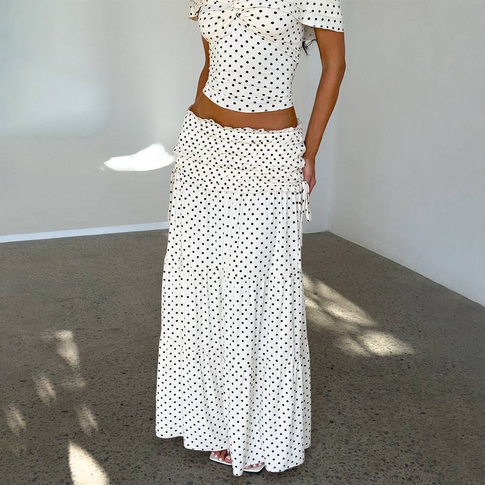 Conjunto Blanco de Lunares | Top y Falda