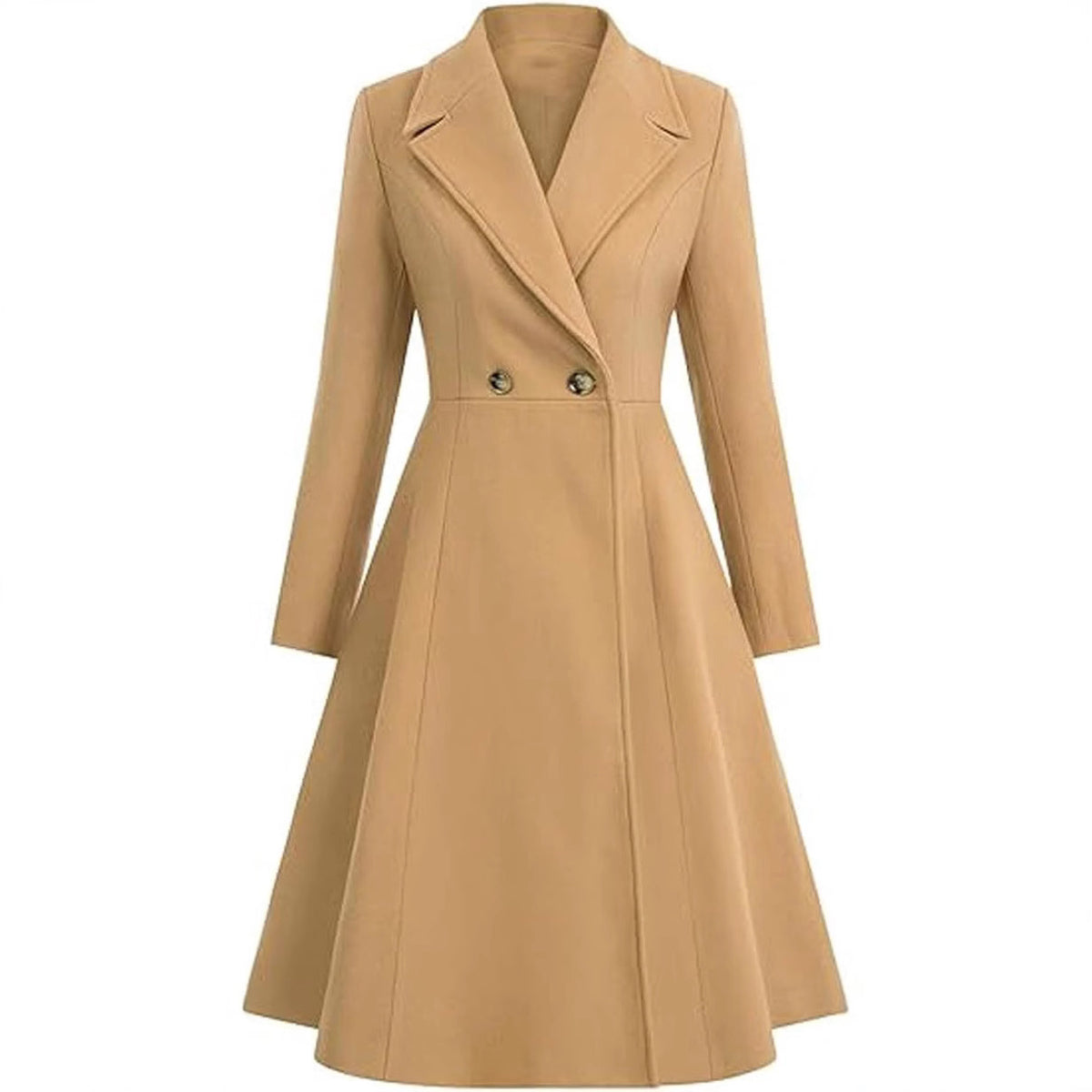 Gabardina Larga Doble Botonadura | Mezcla de Lana Premium