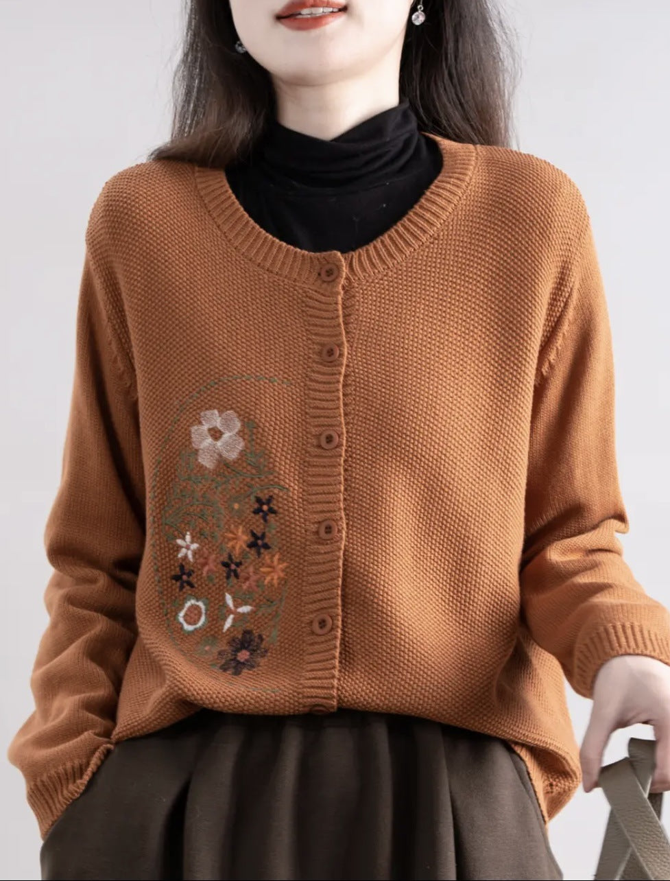 Cárdigan con Bordado | Estilo Vintage