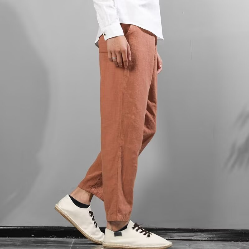 Pantalón Casual de Lino y Algodón | Corte Relajado