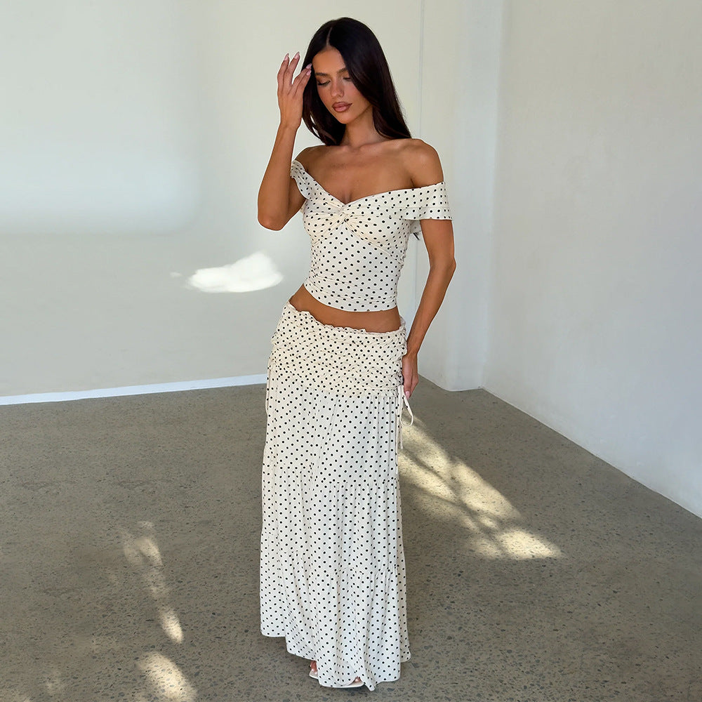 Conjunto Blanco de Lunares | Top y Falda