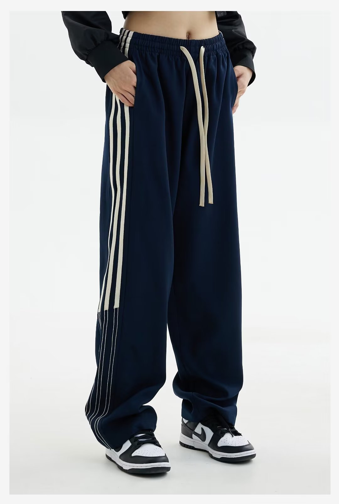 Pantalón Casual Unisex de Poliéster | Diseño a Rayas