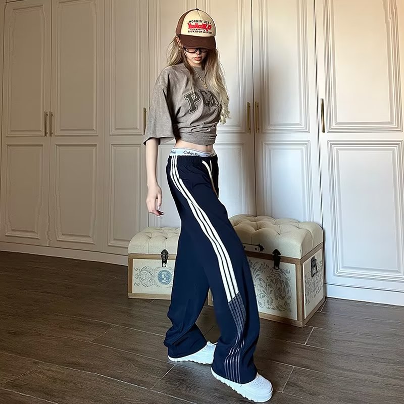 Pantalón Casual Unisex de Poliéster | Diseño a Rayas