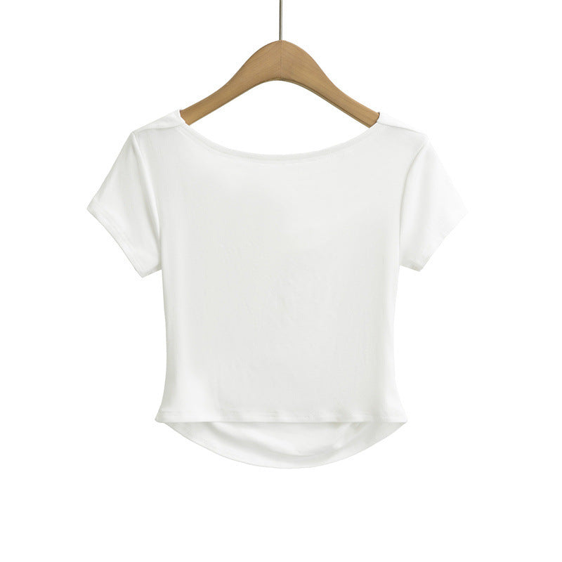 Top Blanco de Manga Corta | Cuello Redondo