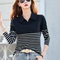Top Rayas Manga Larga | 100% Algodón Oversize