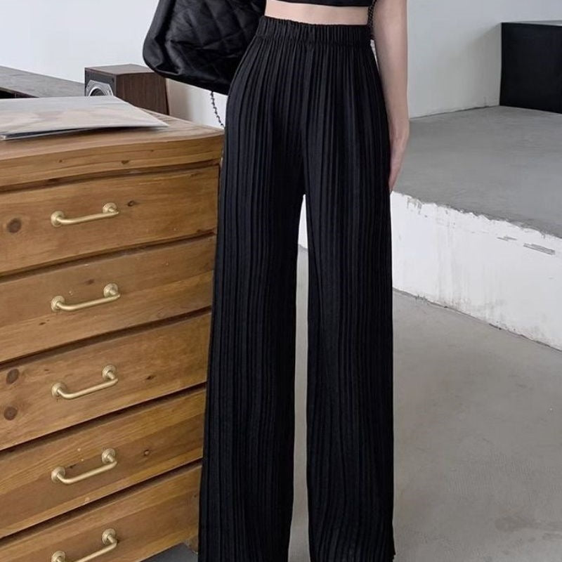 Pantalón Palazzo Plisado de Cintura Alta | Negro o Blanco