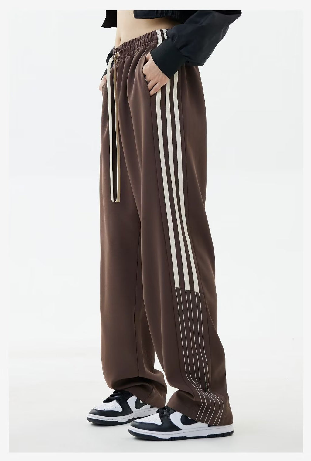 Pantalón Casual Unisex de Poliéster | Diseño a Rayas