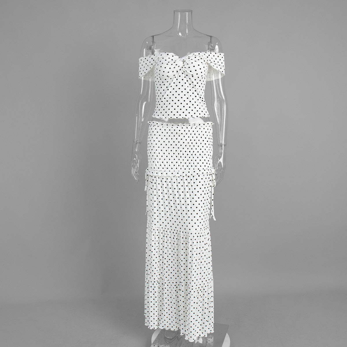 Conjunto Blanco de Lunares | Top y Falda