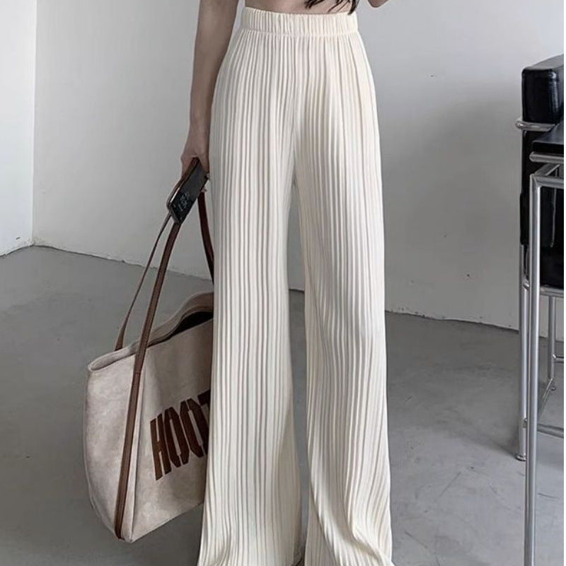 Pantalón Palazzo Plisado de Cintura Alta | Negro o Blanco
