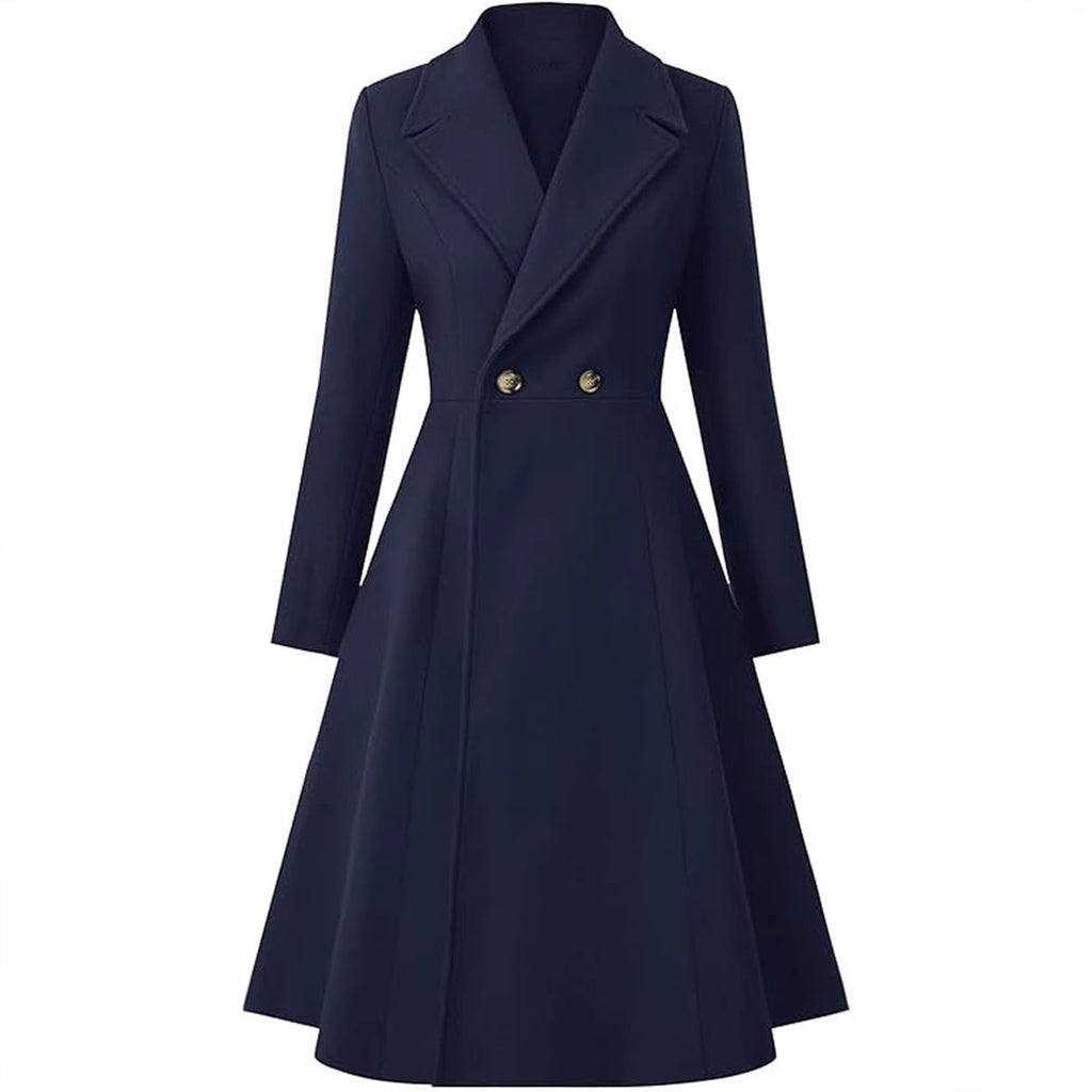 Gabardina Larga Doble Botonadura | Mezcla de Lana Premium