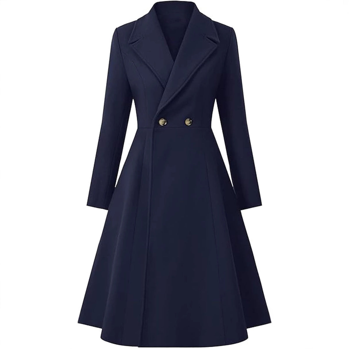 Gabardina Larga Doble Botonadura | Mezcla de Lana Premium